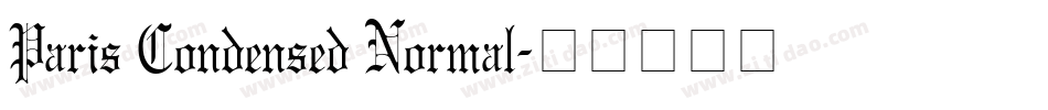 Paris Condensed Normal字体转换
